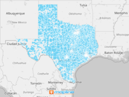 Map of U.S. Zip Codes in Texas