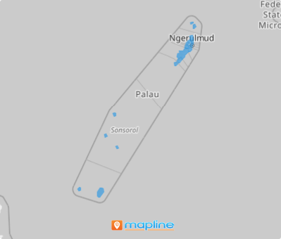 Map of Palau states