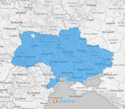 Map of Ukraine districts