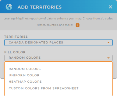Color-code your Canada designated places map in seconds