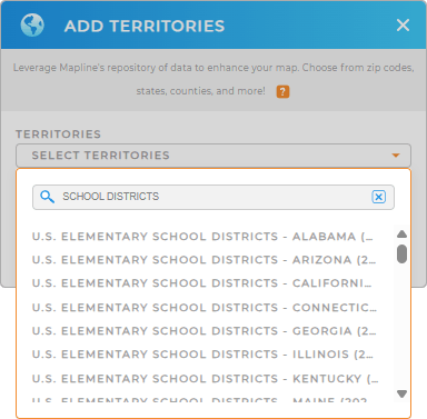 Add U.S. school districts to your map in Mapline