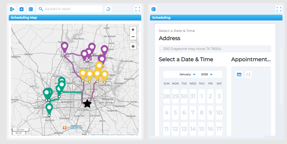 Visual Appointment Planner with Rout logic