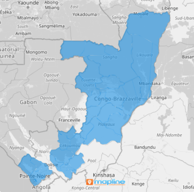 Map of Congo Republic districts