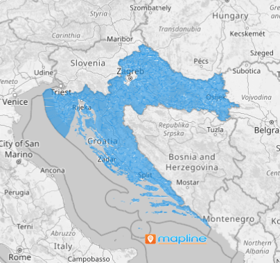 Map of Croatia Cities and Towns