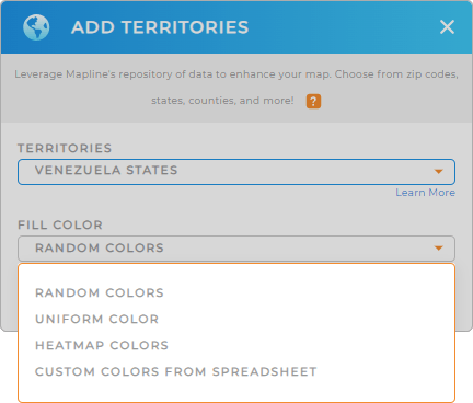 Color-code your Venezuela states territory map in seconds