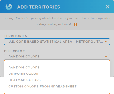Color Styles for Core Based Statistical Area