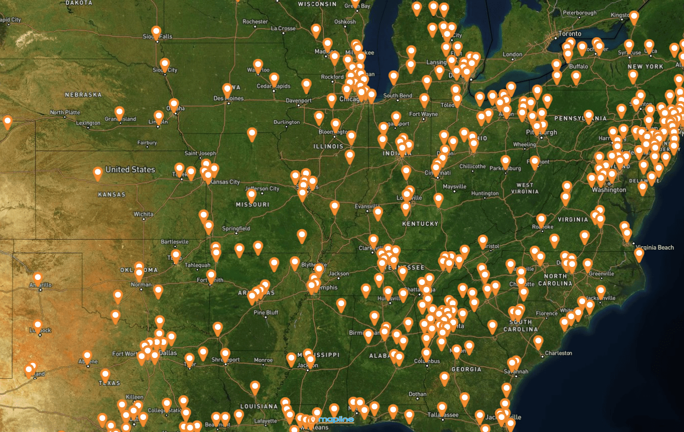 Satellite view map in Mapline