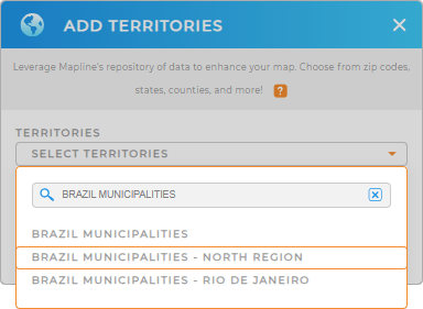 Add Brazil North Region municipalities to your map in Mapline