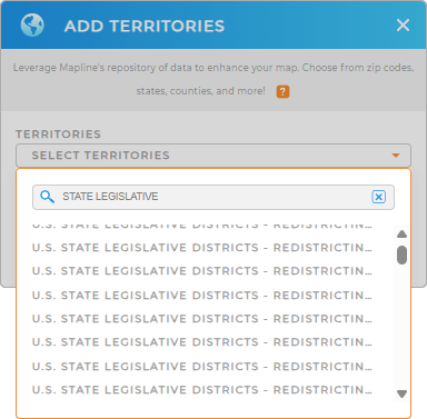 Add U.S. State Legislative Districts to your map in Mapline