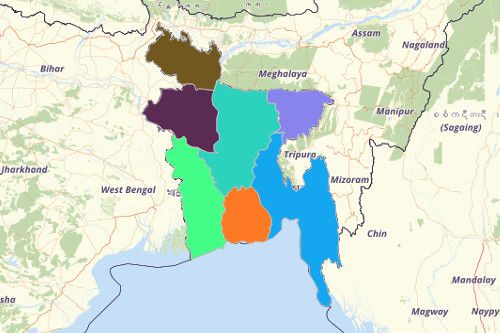Use Mapline's Territory Mapping Software to Create a Bangladesh Map
