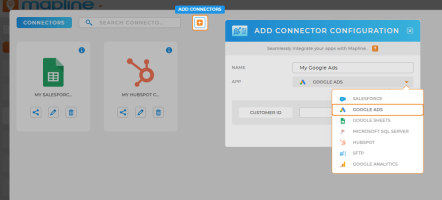Add your Google Ads connector in Mapline