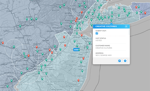 Instantly map field service job locations