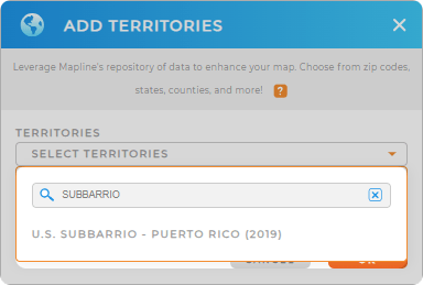 Add Puerto Rico Sub Barrios to your map in Mapline