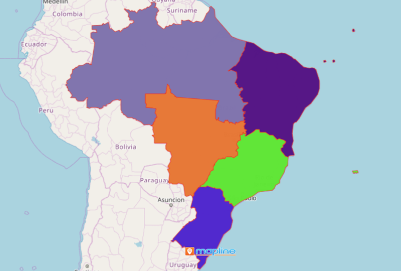 Visualize and Understand Brazil Map with Mapline's Territory Mapping Software