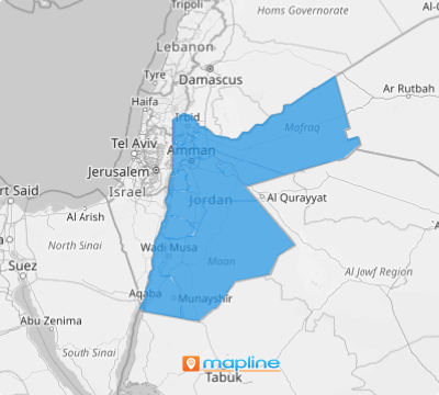 Map of Jordan governorates