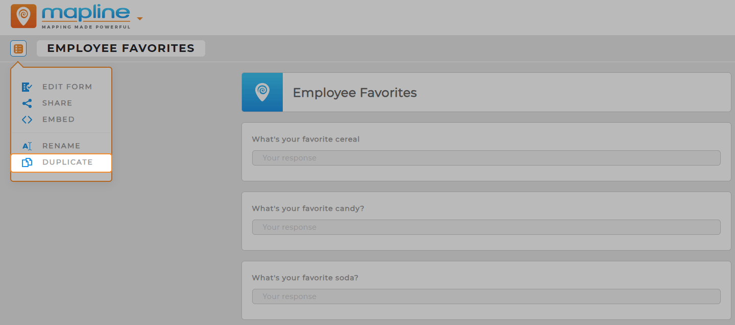 Save a copy of a view-only form in Mapline