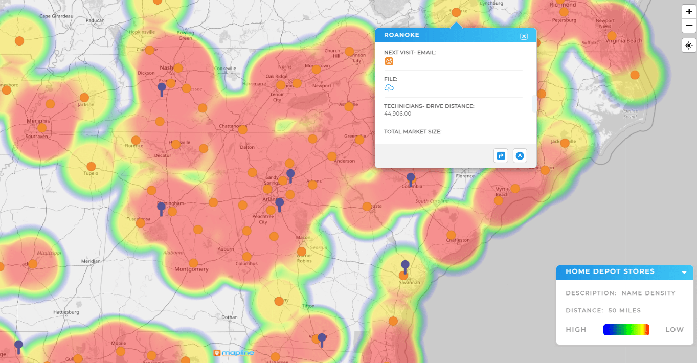 visualize customer density with heat mapping