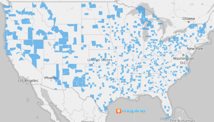 Map of U.S. Micropolitan statistical areas