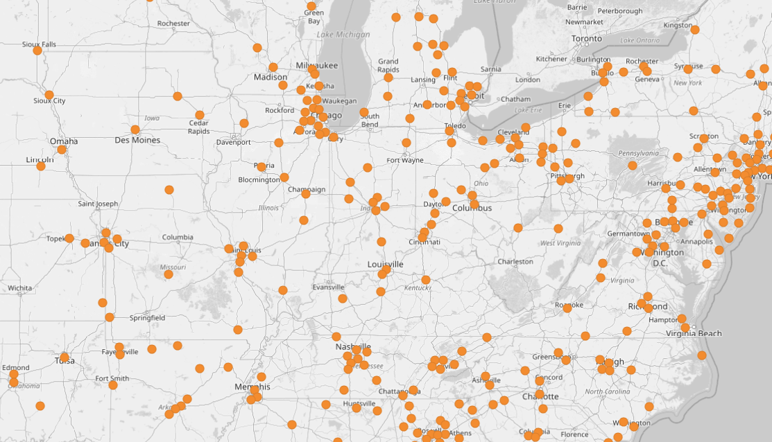 Example of a map without satellite view