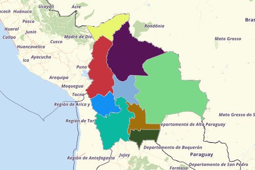 Map of Bolivia Departments