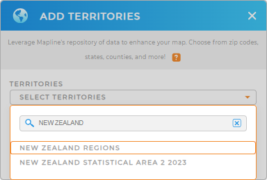 Add New Zealand Regions to your map in Mapline