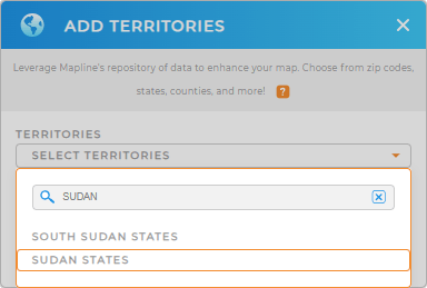 Add Sudan states to your map in Mapline