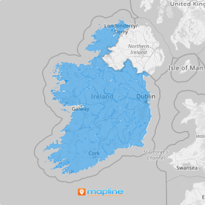Map of Ireland counties