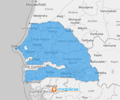 Map of Senegal arrondissements