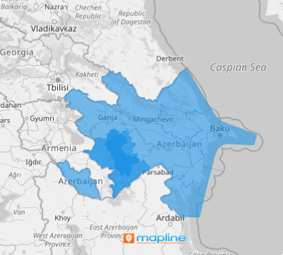 Map of Azerbaijan economic regions