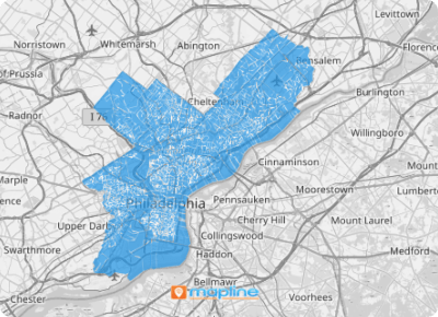 Map of Philadelphia Ward Divisions