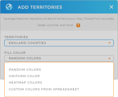 Color code your England Counties for territory analysis