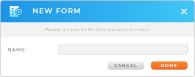 Screenshot of the New Form lightbox in Mapline