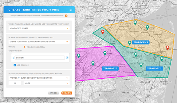 Automated smart territories