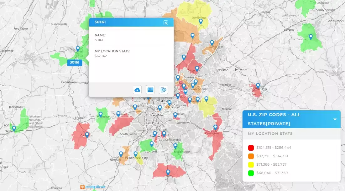 leverage your mapline zip code heat map