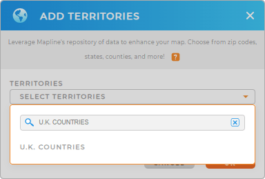Add U.K. Countries to your map in Mapline