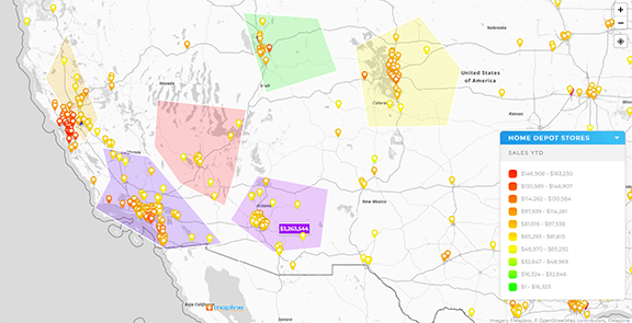 Map customer segments and territories in Mapline