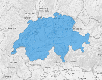 Map of Switzerland Cantons