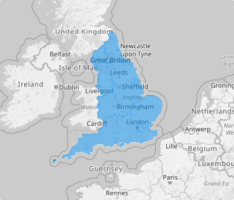 Map of England Regions