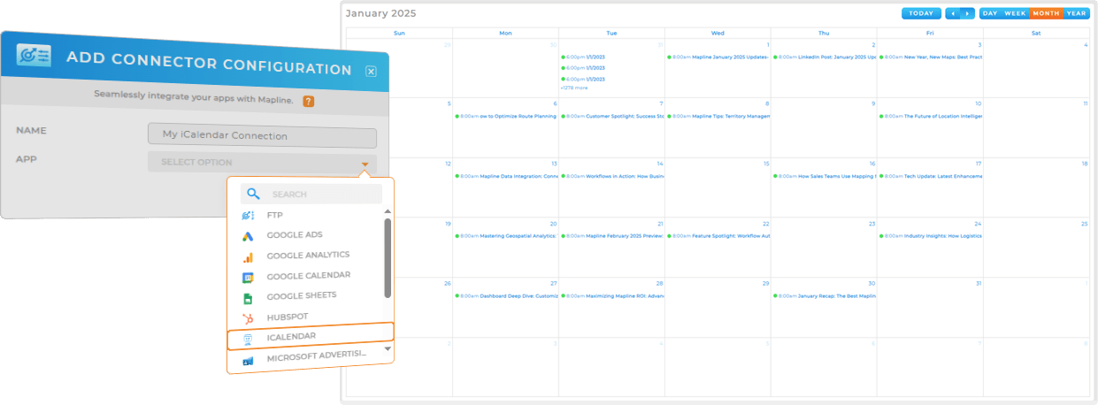 Integrate with iCalendar: Mapline's iCalendar connector
