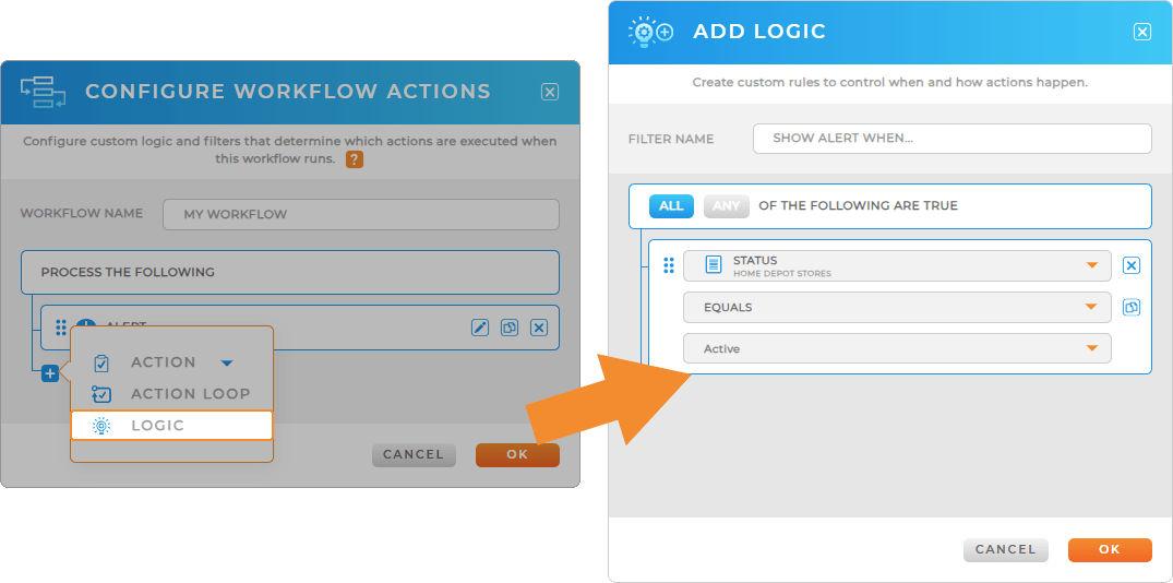 Workflows Alert Message logic