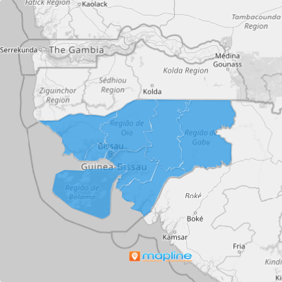 Map of Guinea-Bissau regions