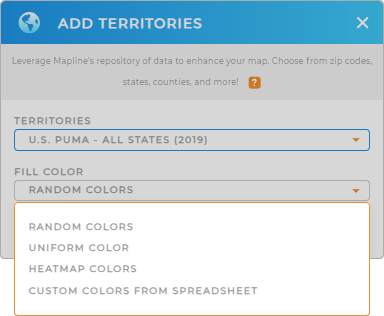 Color-code your U.S. Public Use Microdata Areas territory map in seconds