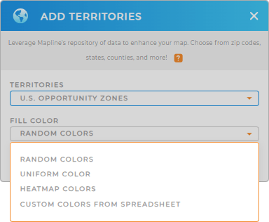 Color-code your Opportunity Zones territory map in seconds