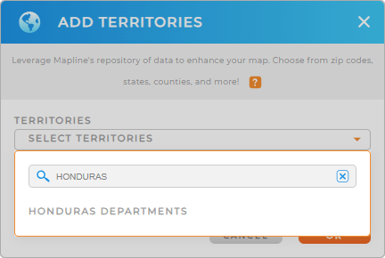 Add Honduras Departments to your map in Mapline