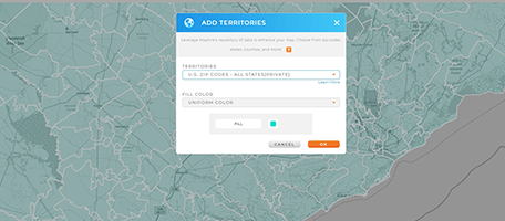 Creating a territory map is easy with Geo Mapping