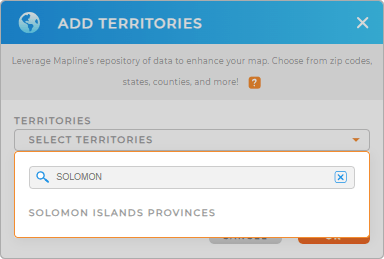 Add Solomon Islands Provinces to your map in Mapline