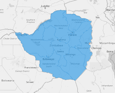 Map of Zimbabwe Provinces