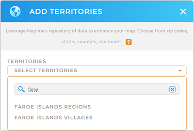 Add Faroe Islands Villages to your map in Mapline