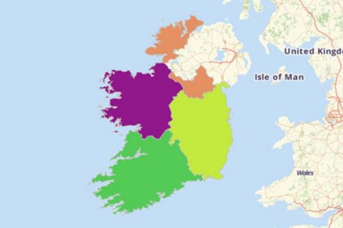 Map of Ireland Provinces
