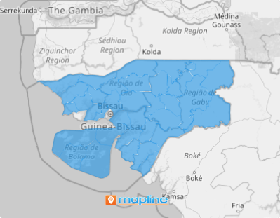 Map of Guinea-Bissau sectors